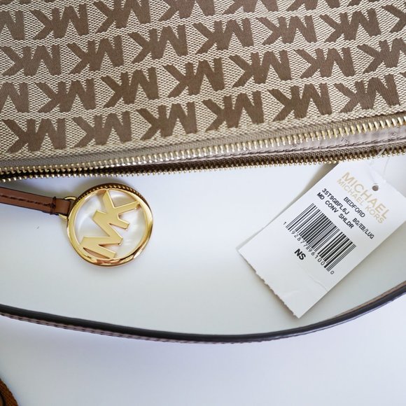 Michael Kors Bedford MD Conv Shoulder Bag MK Brown - Picture 8 of 8